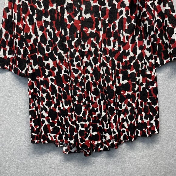 Ali Miles Top Womens Small Black Red Open Front Lightweight Cardigan Topper Long - Picture 7 of 13